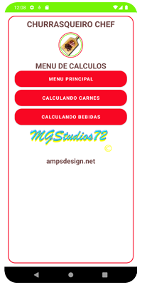 Layout de Receitas do aplicativo. Layout de Receitas do aplicativo.